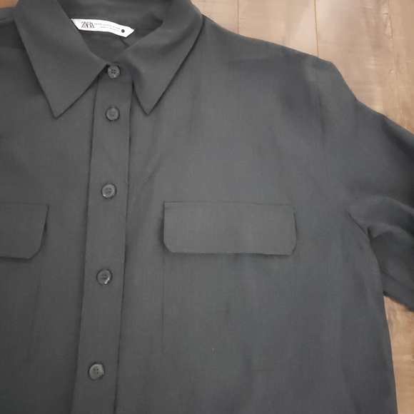 Womens Zara XXL Black Button Down Shirt - Picture 3 of 15